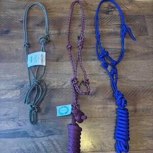 Lot of 3 Horse rope halter set average